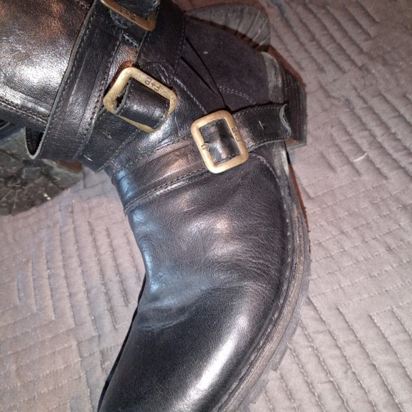 Fiorentini Baker Italy Black Leather Buckle Boots - Picture 3 of 16